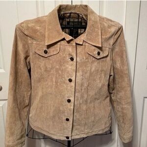 Fabio Women Jacket Tan Washable 100% Suede Leather Bikercore Western